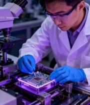  科研人员实验室操作芯片(1)7196#竖屏 	 