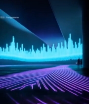  科技感紫色线条动态背景素材1264#竖屏 	 