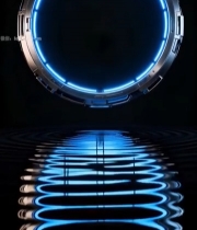  科技感蓝色发光圆环素材4679#竖屏 	 
