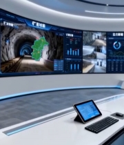  科技感隧道监控室素材1676#竖屏 	 