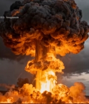  巨大蘑菇云爆炸场景(1)2065#竖屏 	 