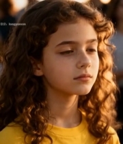  卷发女孩户外特写3240#竖屏 	 