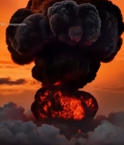  巨大蘑菇云爆炸场景(2)3218#竖屏 	 