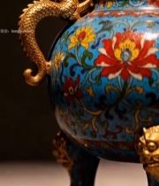  精美景泰蓝香炉特写1762#竖屏 	 