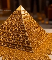  金字塔形堆叠的金条素材4317#竖屏 	 