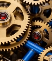  金色机械齿轮特写2101#竖屏 	 