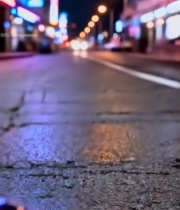  街头紫色星空水晶球特写3906#竖屏 	 