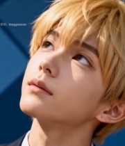  金发男子仰头特写7710#竖屏 	 