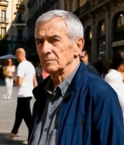  街头老人特写1723#竖屏 	 