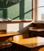  教室黑板与课桌素材3208#竖屏 	 