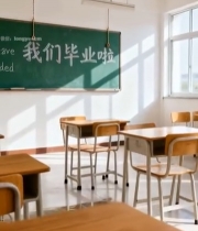  教室黑板写有我们毕业啦634#竖屏 	 
