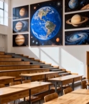  教室墙面挂饰行星地球图片559#竖屏 	 