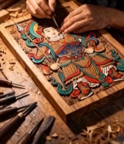  匠人专注木雕神像雕刻151#竖屏 	 