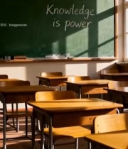  教室黑板写有知识就是力量1067#竖屏 	 