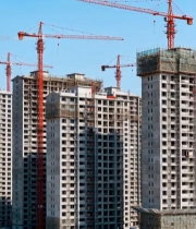  建筑工地塔吊与在建高楼4713#竖屏 	 