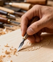  匠人手工木雕特写233#竖屏 	 