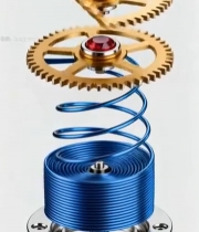  机械齿轮与弹簧组合素材5190#竖屏 	 