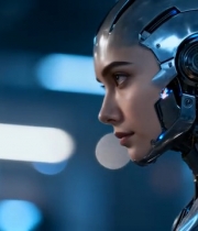  机器人特写素材5932#竖屏 	 