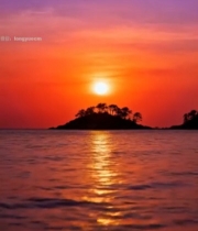  海上日落自然风光素材(2)4048#竖屏 	 
