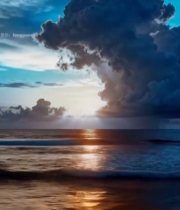  海上日落自然风光素材(4)6082#竖屏 	 