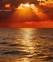  海上日落时分的壮丽景观2398#竖屏 	 