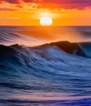  海上日落海浪景观(6)6303#竖屏 	 