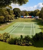  户外草地网球场及周边场景2313#竖屏 	 