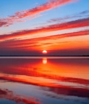  湖面日落天空美景(2)5969#竖屏 	 