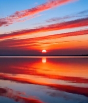  湖面日落自然风光2198#竖屏 	 