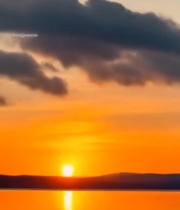  湖面日落自然风景2511#竖屏 	 