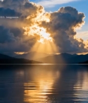  湖面日出自然风光(7)6222#竖屏 	 