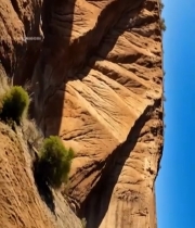  红色岩壁自然风光2061#竖屏 	 