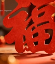  红色福字特写2616#竖屏 	 