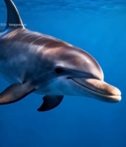  海中游泳的海豚特写6508#竖屏 	 