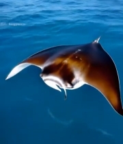  海洋中蝠鲼特写2136#竖屏 	 