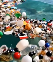  海洋漂浮垃圾近景5237#竖屏 	 