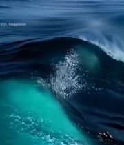  海洋翻涌波浪画面1694#竖屏 	 