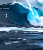  海洋巨大波浪特写658#竖屏 	 