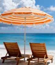  海滩遮阳伞与躺椅(2)7185#竖屏 	 