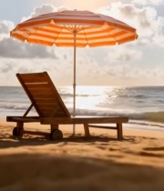  海滩遮阳伞与躺椅(1)6368#竖屏 	 