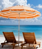  海滩遮阳伞与躺椅(2)7185#竖屏 	 