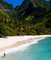  海滩青山绿植自然风光3936#竖屏 	 