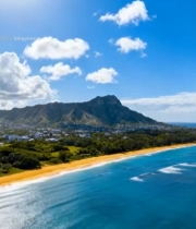  海滩山脉自然风光全景(1)5558#竖屏 	 