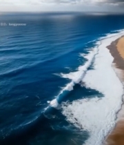  海滩海浪与沙丘全景1738#竖屏 	 