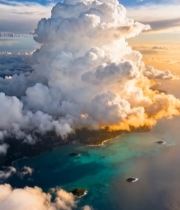  海上壮观积云俯瞰素材934#竖屏 	 