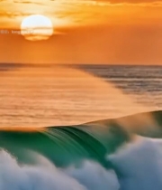  海上夕阳下的海浪景观(2)7098#竖屏 	 