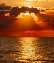  海上夕阳余晖景象1783#竖屏 	 
