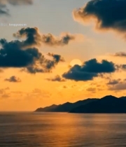 海上夕阳与云霞景象3282#竖屏 	 