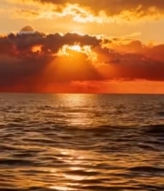  海上夕阳美景6276#竖屏 	 