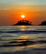  海上日落自然风光586#竖屏 	 